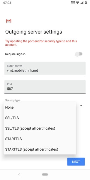 Select None and  NEXT