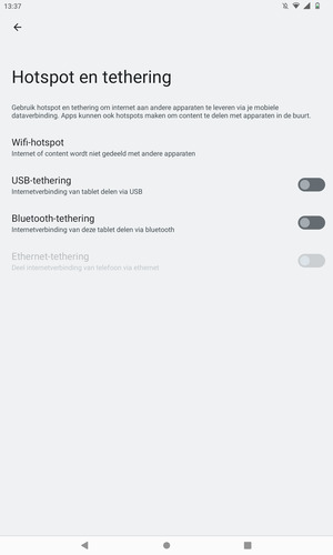 Selecteer Wifi-hotspot