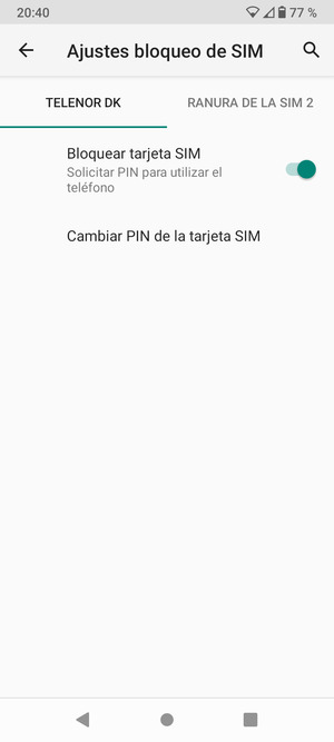 Seleccione Public y Cambiar PIN de la tarjeta SIM