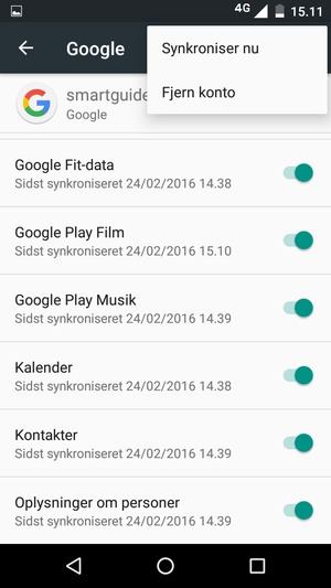 Vælg Synkroniser nu