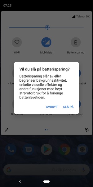 Velg SLÅ PÅ