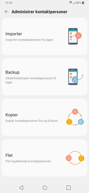 Vælg Importer