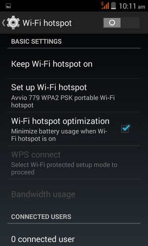 Select Set up Wi-Fi hotspot