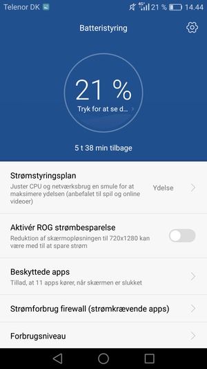Vælg Strømstyringsplan