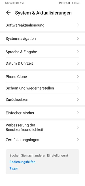 Wählen Sie Sichern und wiederherstellen