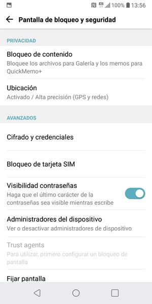 Para cambiar el PIN de la tarjeta SIM, vuelva al menú Pantalla de bloqueo y seguridad y seleccione Bloqueo de tarjeta SIM