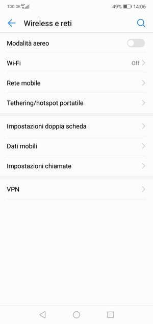 Seleziona Rete mobile