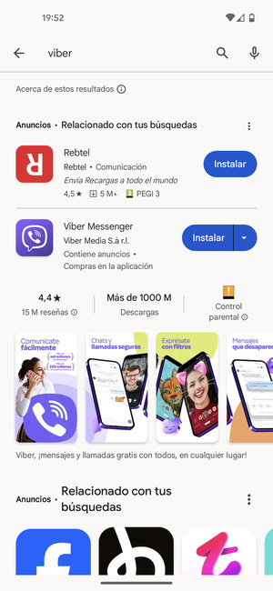 Seleccione la aplicación