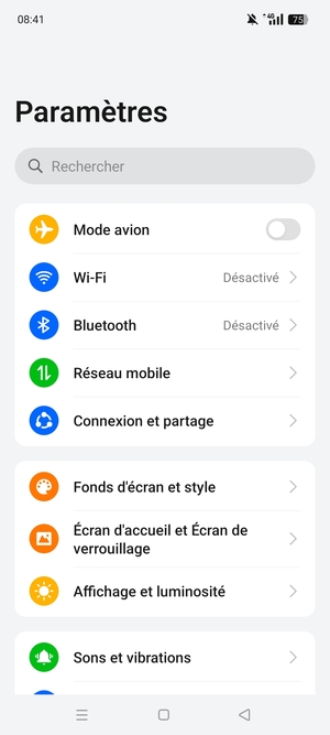Sélectionnez Réseau mobile