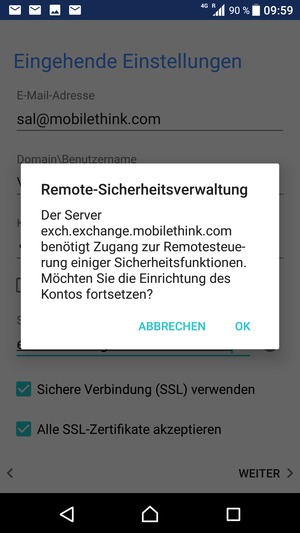 Wählen Sie OK