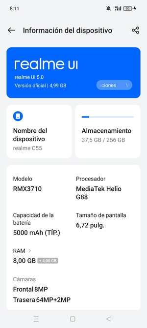 Seleccione realme UI