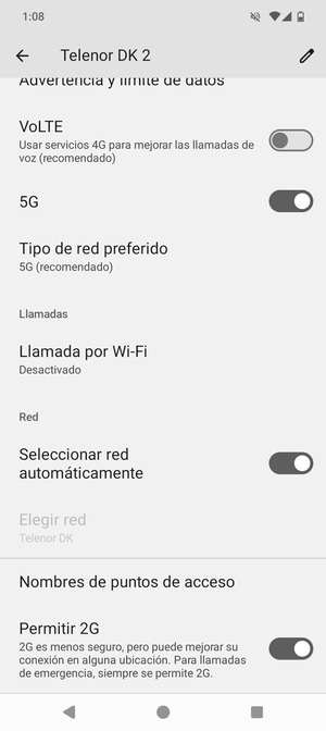 Desplácese y seleccione Nombres de puntos de acceso