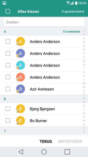 Vink het selectievakje Alles kiezen aan