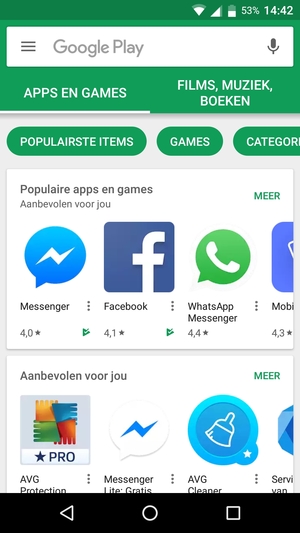 Selecteer de zoekbalk