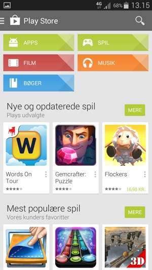 Vælg Søg-knappen