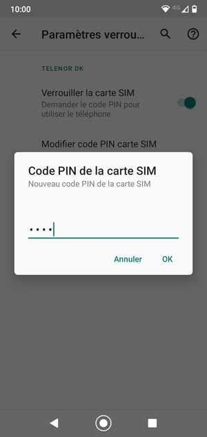 Saisissez votre Nouveau code PIN de la carte SIM et sélectionnez OK