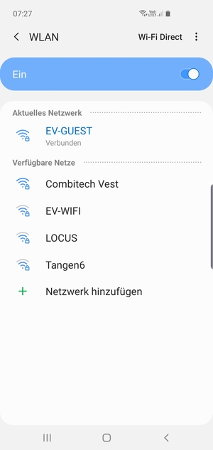 Sie sind nun mit dem WLAN-Netzwerk verbunden