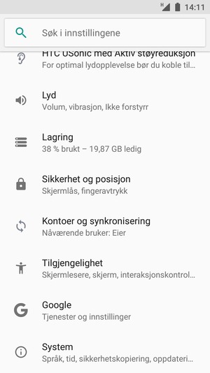 Bla til og velg Sikkerhet og posisjon