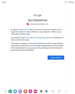 Vælg Jeg accepterer