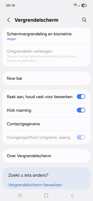 Selecteer Schermvergrendeling en biometrie