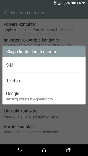 Välj Google