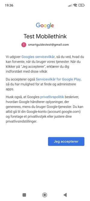 Vælg Jeg accepterer