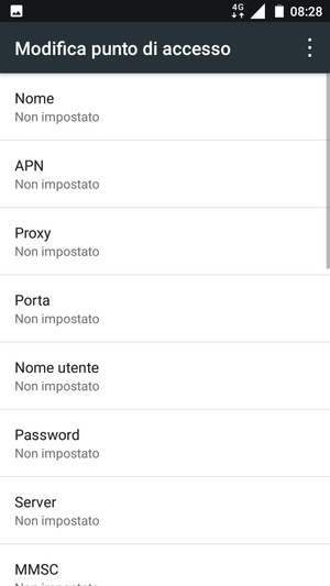 Inserisci informazioni MMS