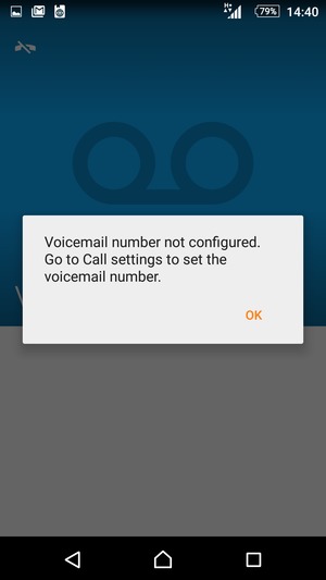 If your voicemail is not set up, select OK