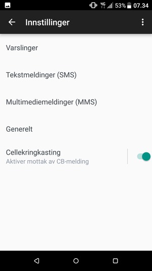 Velg Tekstmeldinger (SMS)