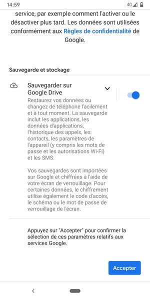 Sélectionnez Accepter