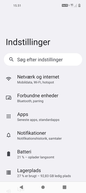 Vælg Netværk og internet