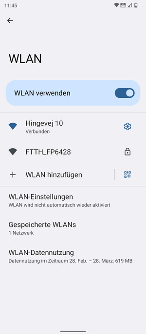 Sie sind nun mit dem WLAN-Netzwerk verbunden