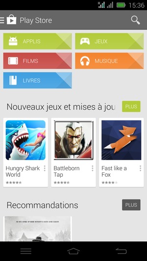 Sélectionnez le bouton de Recherche