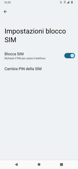 Seleziona Cambia PIN della SIM