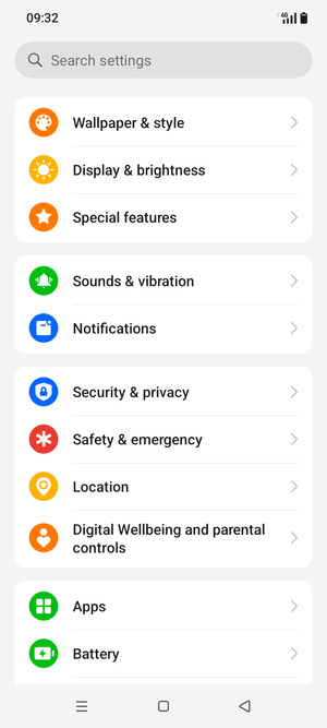 Scroll to and select Security & privacy