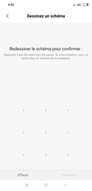 Dessinez de nouveau le schéma de déverrouillage