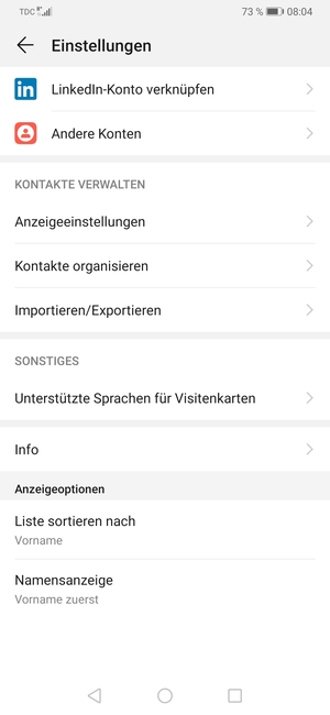 Wählen Sie Importieren/Exportieren