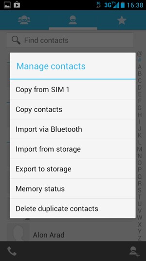 Select Copy contacts