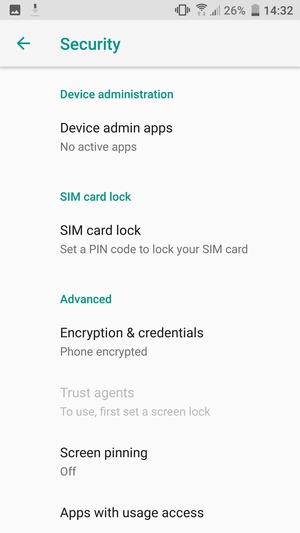To change the PIN for the SIM card, return to the Security menu and scroll to and select SIM card lock