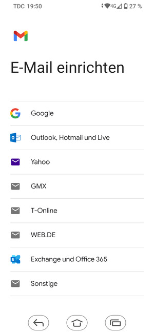 Wählen Sie Exchange und Office 365