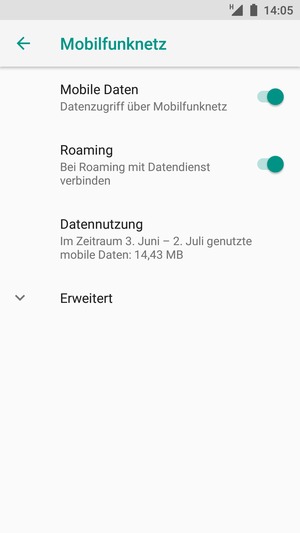 Schalten Sie Daten-Roaming an oder aus