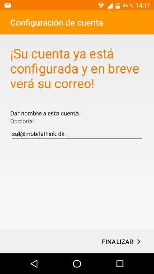 Déle a su cuenta un nombre y seleccione FINALIZAR