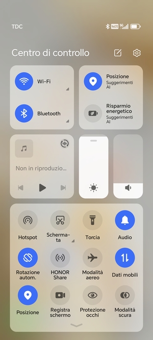 Scorri nuovamente verso il basso il menu in alto