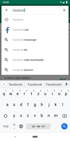 Geben Sie den Namen der App ein und wählen Sie Suchen