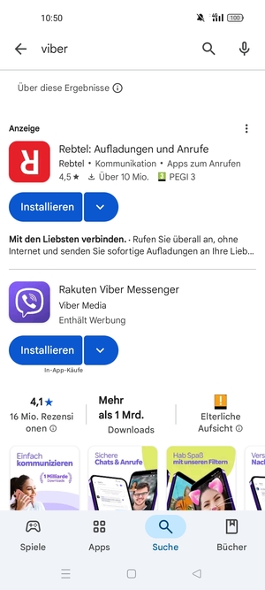 Wählen Sie die App