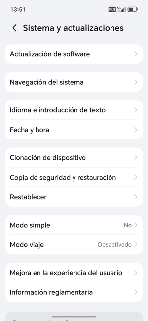 Seleccione Copia de seguridad y restauración