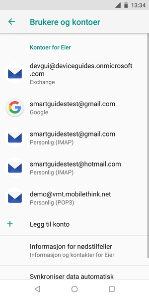 Velg din Google-konto