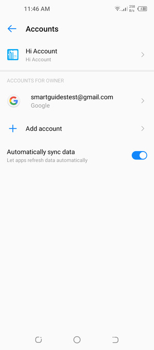 Select your Google account