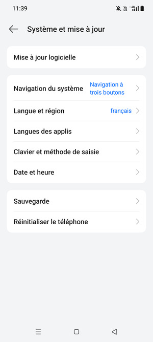 Sélectionnez Mise à jour logicielle