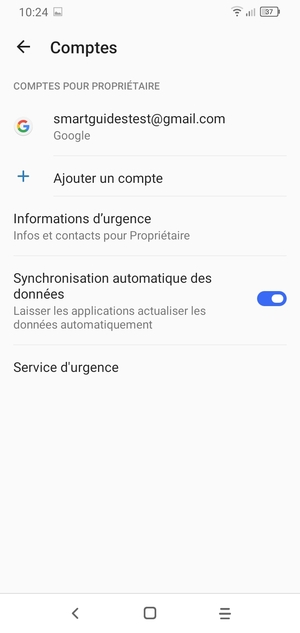 Sélectionnez votre compte Google